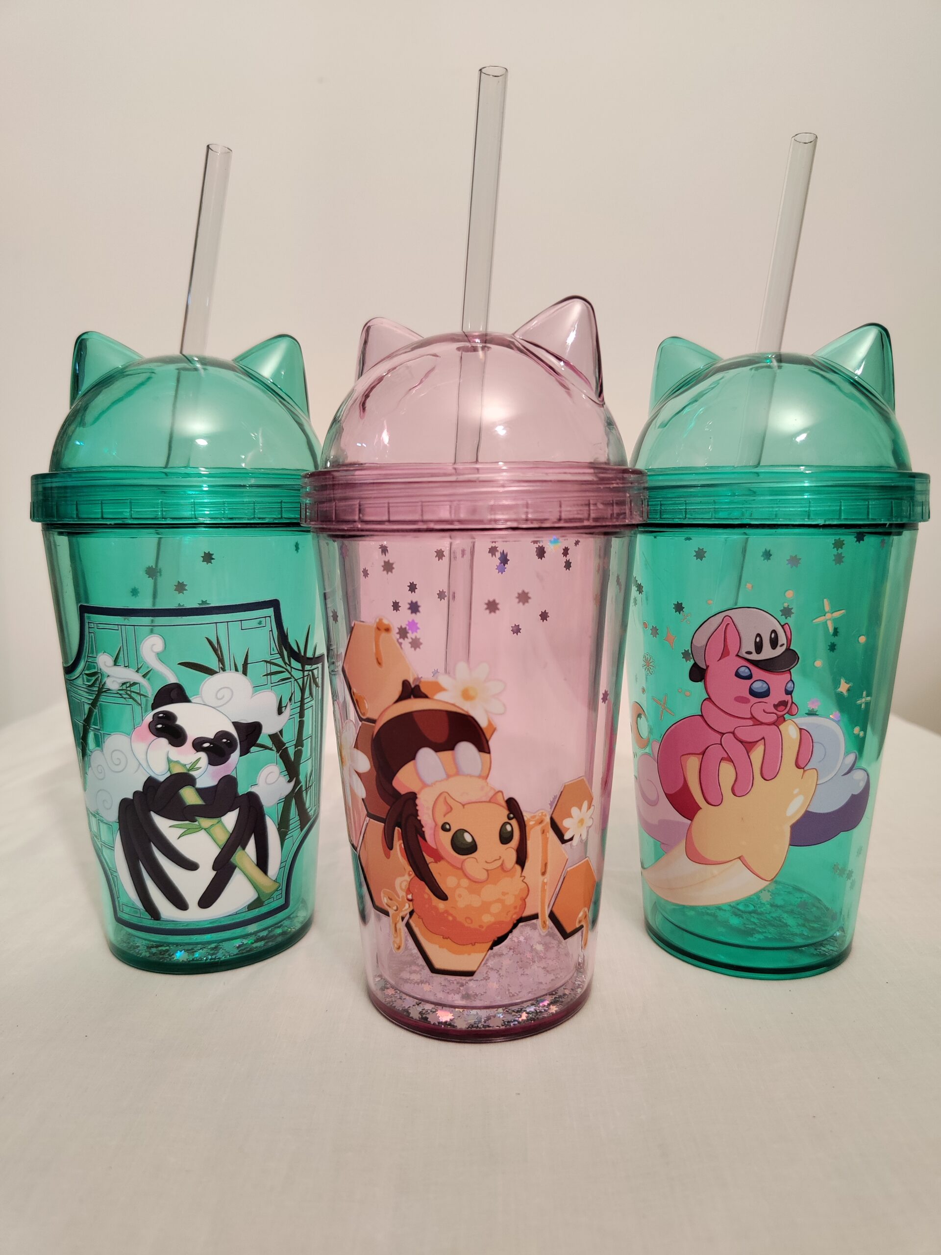 Ensemble tasse oreille de chat pailletées personnalisée